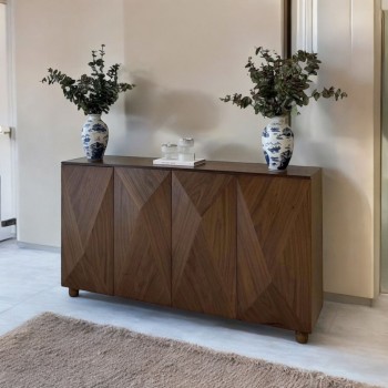 بوفية خشب قشرة الجوز 86×156×44سم