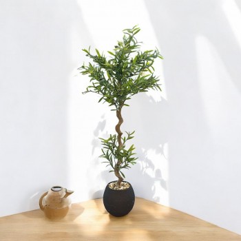 شجرة تزين اوراق الزيتون مركن سيراميك اسود  160سم 