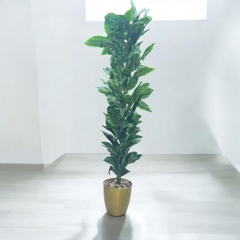 شجر تزيين صناعي مع مركن  ذهبي 180سم