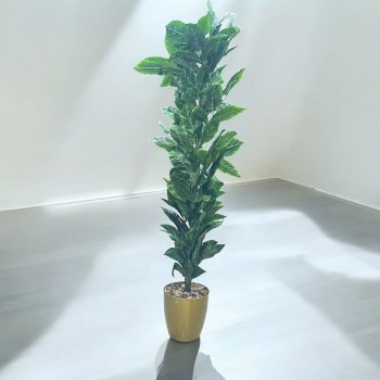 شجر تزيين صناعي مع مركن  ذهبي 180سم