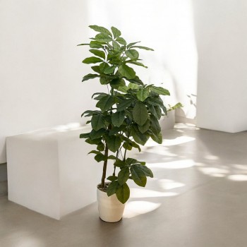 شجر تزيين صناعي  3افرع مع مركن  ابيض 150سم