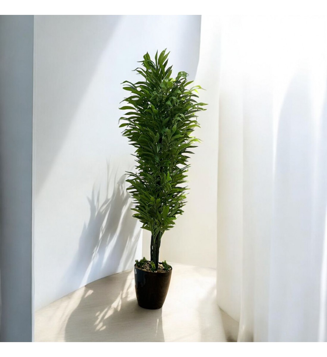 شجر بمركن اسود  تزين صناعي فينكوس  شكل حديث ارتفاع 200سم 