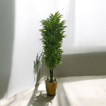 شجر بمركن ذهبي تزين صناعي فينكوس  شكل حديث ارتفاع 200سم 