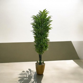 شجر بمركن ذهبي تزين صناعي فينكوس  شكل حديث ارتفاع 200سم 