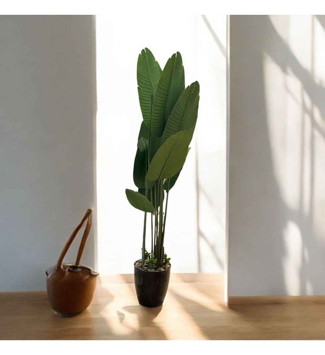 شجر صناعي موز بمركن بلاستسك اسود ارتفاع165 سم شجر صناعي موز بمركن بلاستسك اسود ارتفاع165 سم