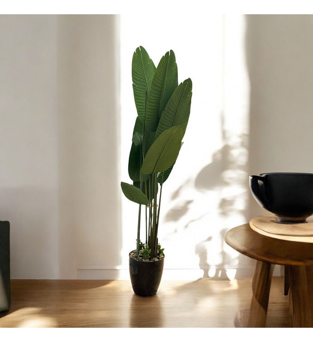 شجر صناعي موز بمركن بلاستسك اسود ارتفاع165 سم شجر صناعي موز بمركن بلاستسك اسود ارتفاع165 سم