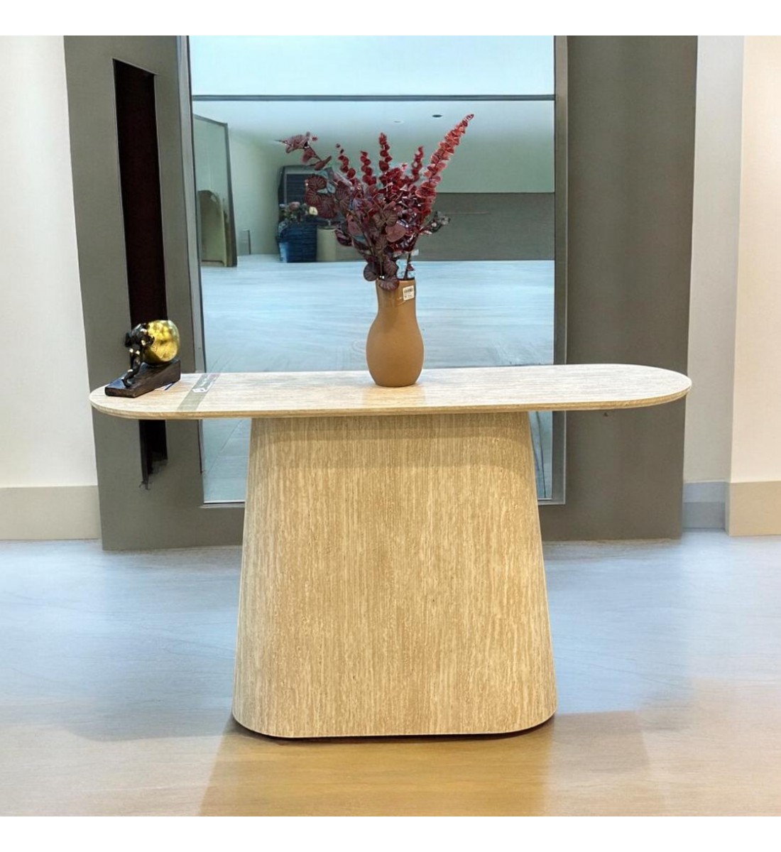 طاولة مدخل خشب بيج 140×40×80 سم طاولة مدخل خشب بيج 140×40×80 سم