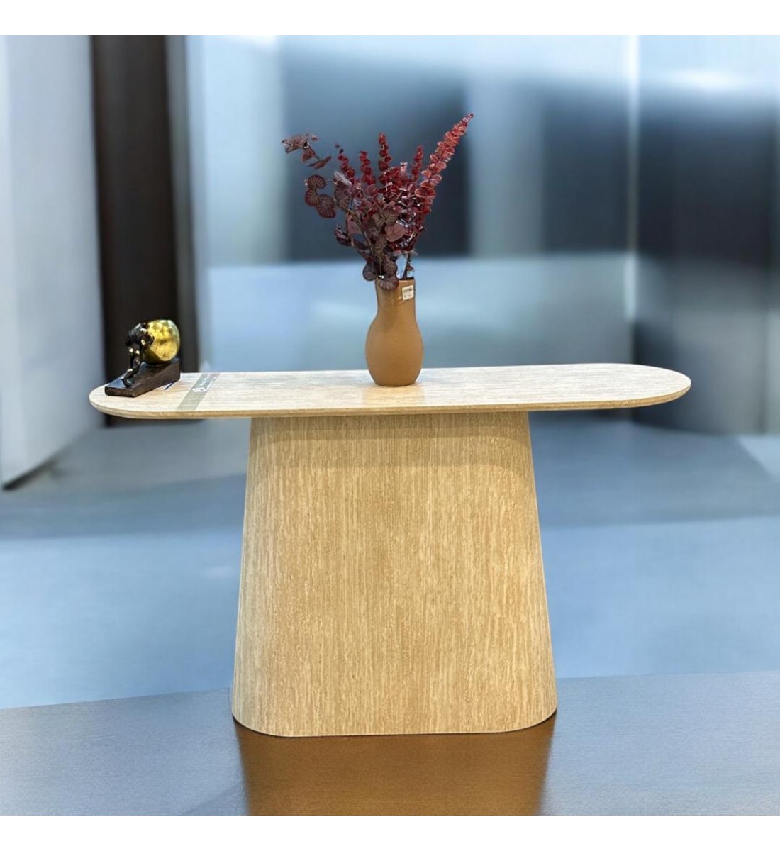 طاولة مدخل خشب بيج 140×40×80 سم طاولة مدخل خشب بيج 140×40×80 سم