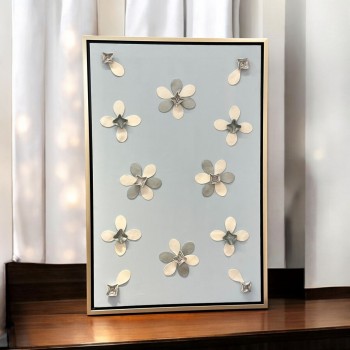 لوحة فنية بخطوط هندسية جبسية سماوي  120×80سم 