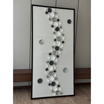 لوحه زينة حائط جبس100×200سم اطار اسود  (المنتج تفصيل )