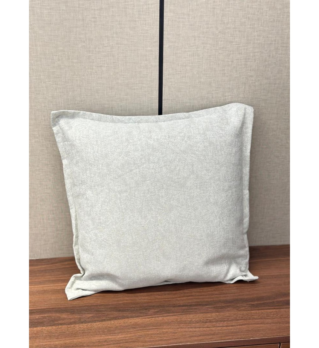 Beige velvet pillow, 50 cm