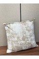 Beige velvet pillow on gold 50 cm