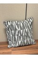 White velvet pillow with black stripes 50 cm