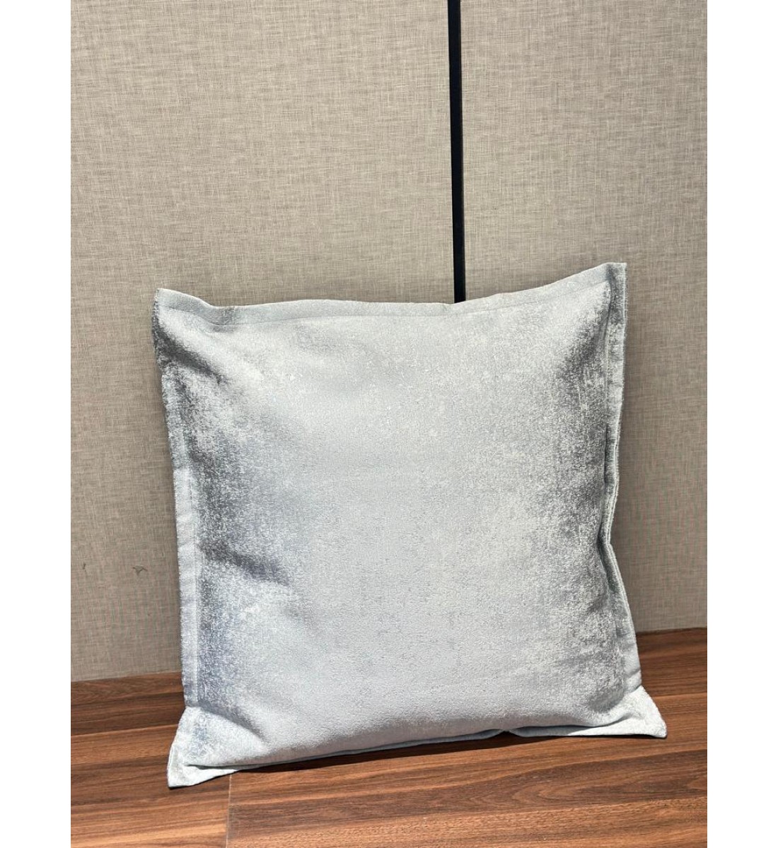 White velvet pillow with black stripes 50 cm