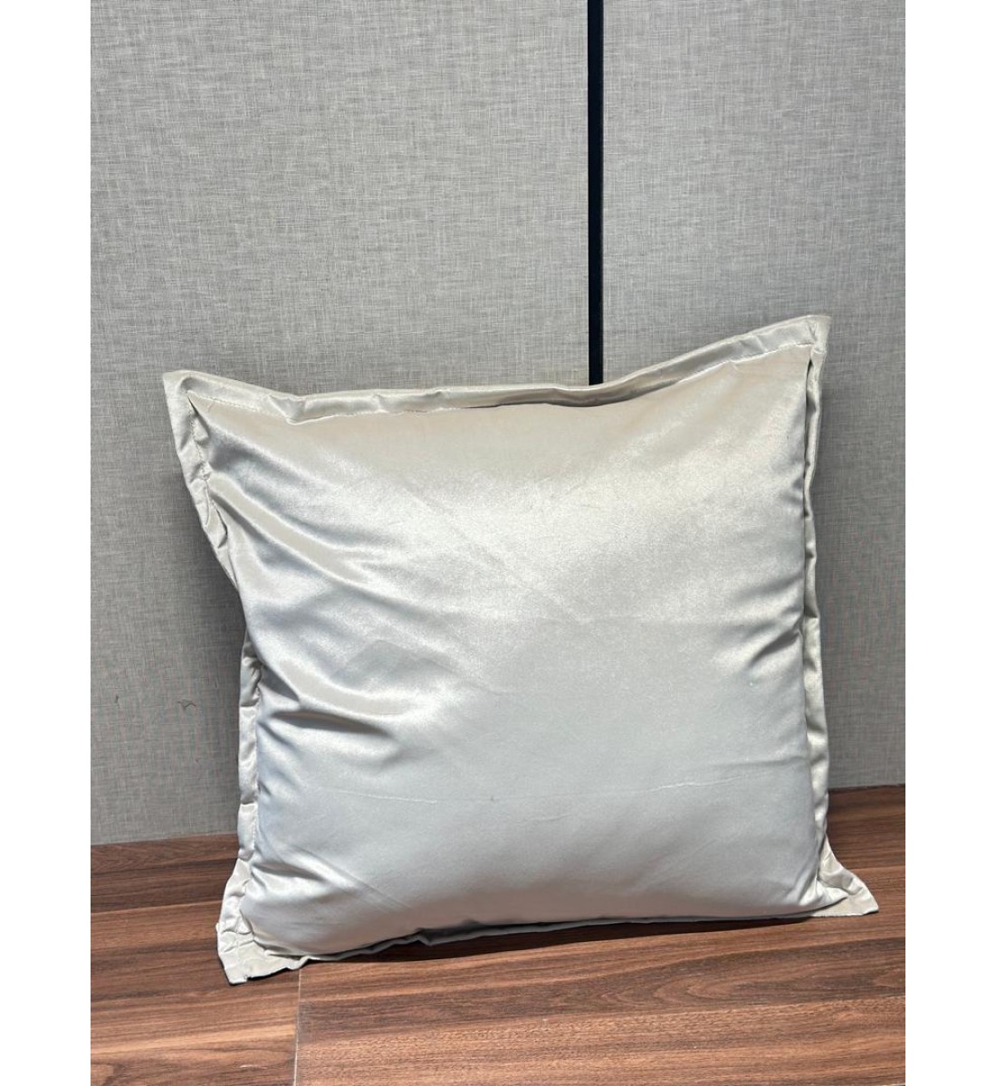 Floral gray velvet cushion, 50 cm
