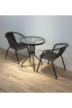 Brown Mesh Table and Chairs Set - Modern Design Perfect for Outdoor Spaces