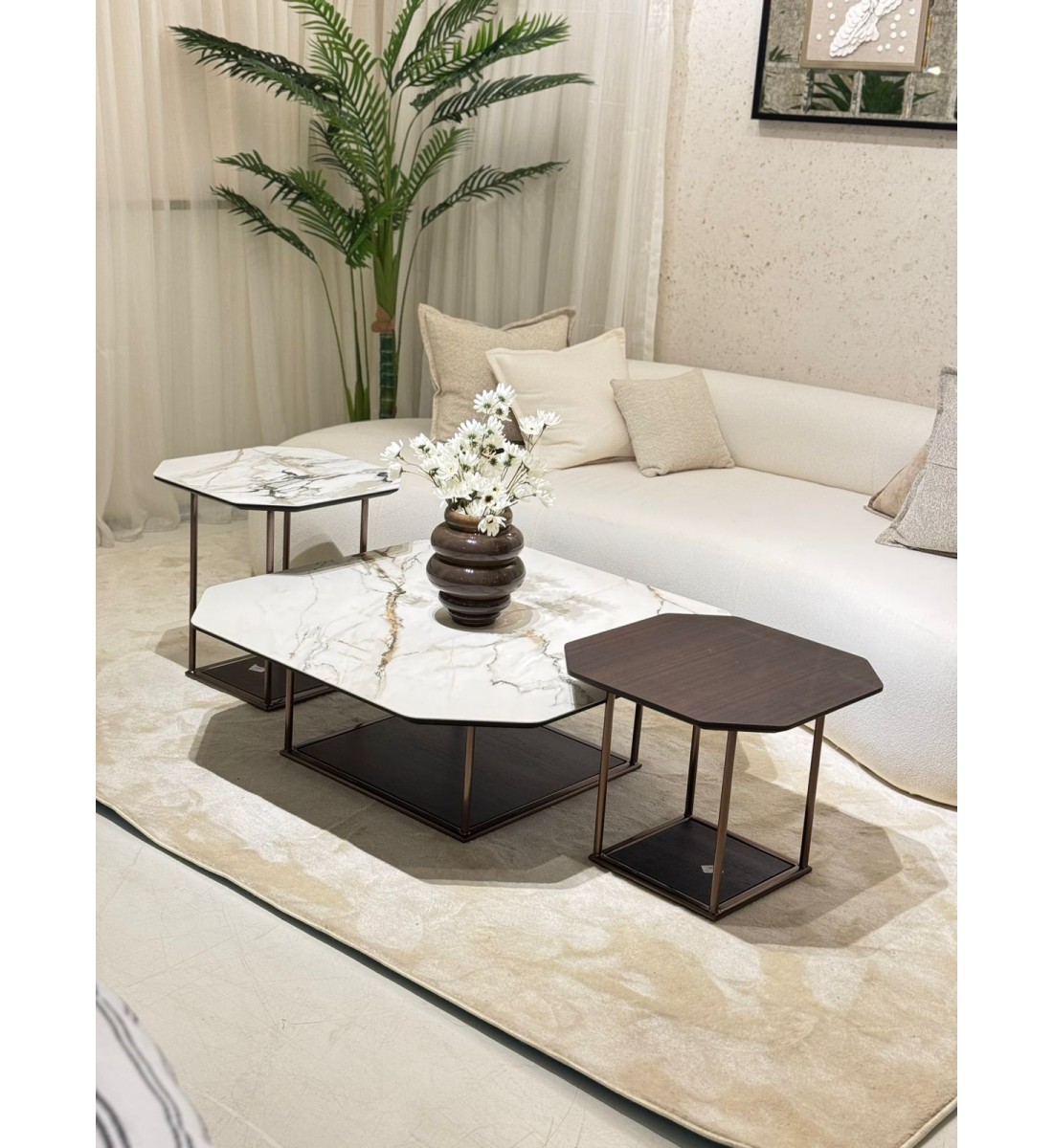 طقم طاولة 3قطع بديل الخشب 