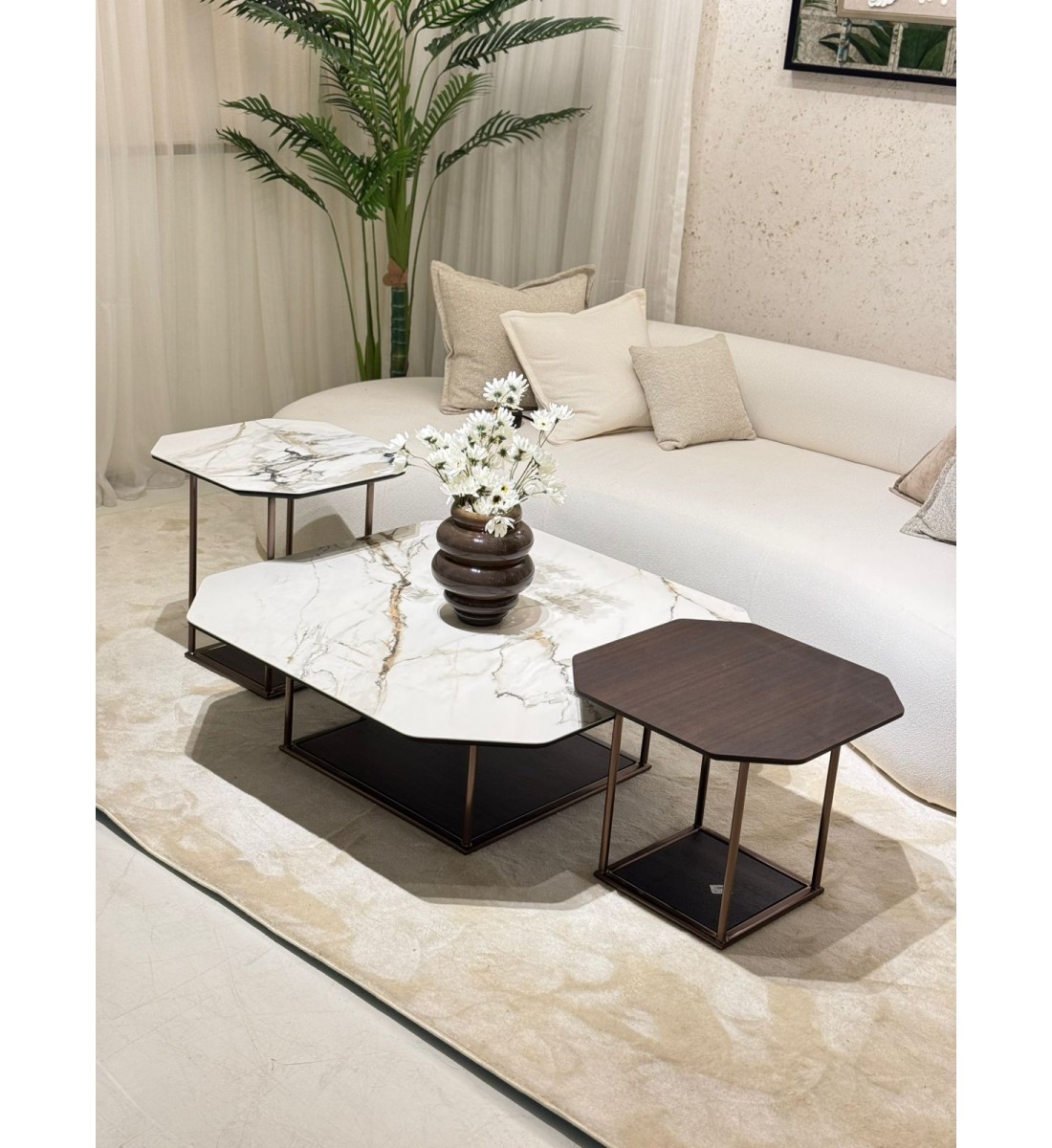 طقم طاولة 3قطع بديل الخشب 