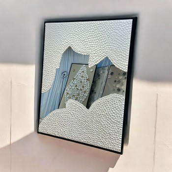 مراة جبسية باطار خشبي اسود 120×150سم (المنتج تفصيل )