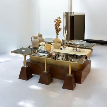 طقم طاولة قشرة سنيان سطح زجاج 7قطع (منتج تفصيل )