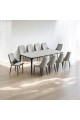 Marble Replacement Dining Table Set with 8 Chairs Grey 180x100x75cm