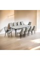 Marble Replacement Dining Table Set with 8 Chairs Grey 180x100x75cm