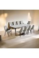 Marble Replacement Dining Table Set with 8 Chairs Grey 180x100x75cm