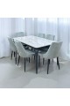 Marble Replacement Dining Table Set with 6 Chairs Grey 150x90x75cm