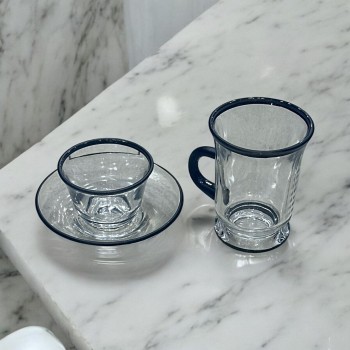 طقم كاسات وفناجين مع الصحن 18قطعه