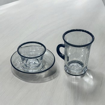 طقم كاسات وفناجين مع الصحن 18قطعه