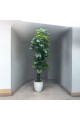 شجرة باللون الاخضر صناعية  مركن ابيض 210سم 