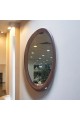 مرآة بيضاوية بإطار خشب صلب لون بني غامق 120×80سم (منتج تفصيل )