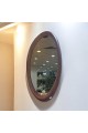 مرآة بيضاوية بإطار خشب صلب لون بني غامق 120×80سم (منتج تفصيل )