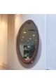 مرآة بيضاوية بإطار خشب صلب لون بني غامق 120×80سم (منتج تفصيل )