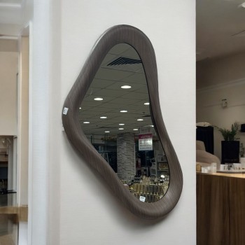 مرآة جدارية بإطار خشب صلب لون بني غامق 120×60سم (منتج تفصيل )