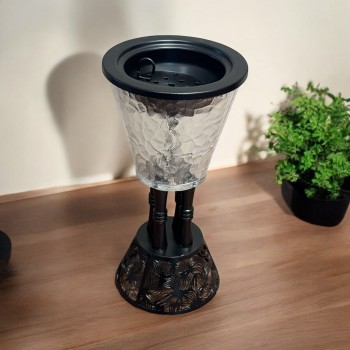مبخر اسود مع زجاج شفاف  22×12×12سم 