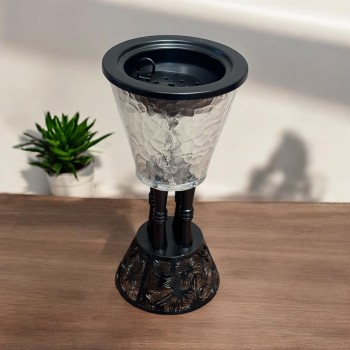 مبخر اسود مع زجاج شفاف  22×12×12سم 