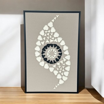 لوحة فنية بخطوط هندسية جبسية باطار اسود 100×150سم (المنتج تفصيل )