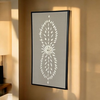 لوحة فنية -هندسية جبسية باطار اسود 100×200سم  (المنتج تفصيل )