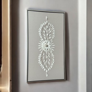 لوحة فنية -هندسية جبسية باطار شامبين 100×180سم  (المنتج تفصيل )