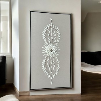 لوحة فنية -هندسية جبسية باطار شامبين 100×200سم  (المنتج تفصيل )