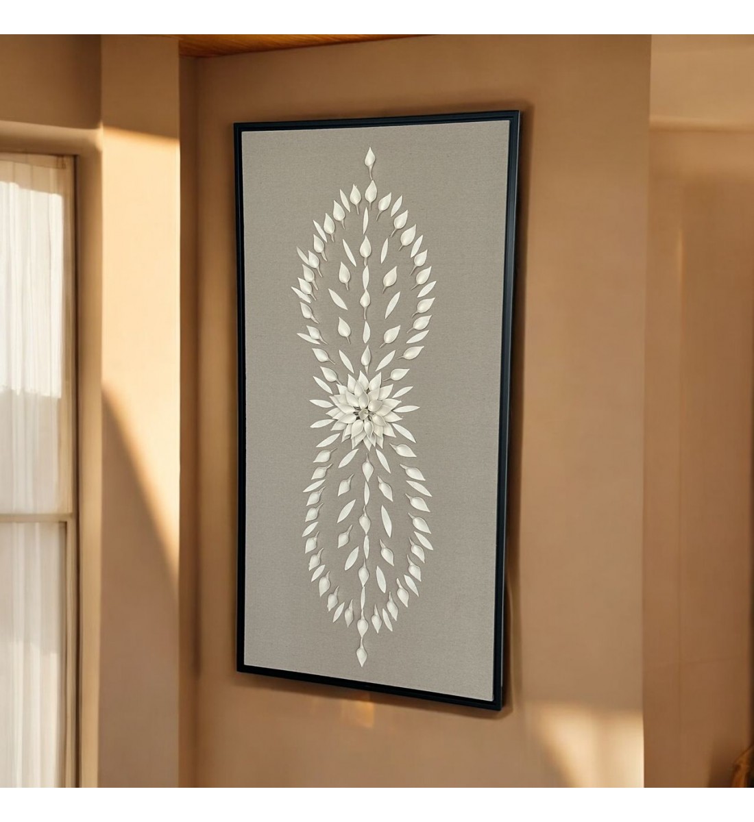 لوحة فنية -هندسية جبسية باطار اسود 100×180سم (المنتج تفصيل ) لوحة فنية -هندسية جبسية باطار اسود 100×180سم (المنتج تفصيل )