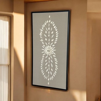 لوحة فنية -هندسية جبسية باطار اسود 100×180سم  (المنتج تفصيل )