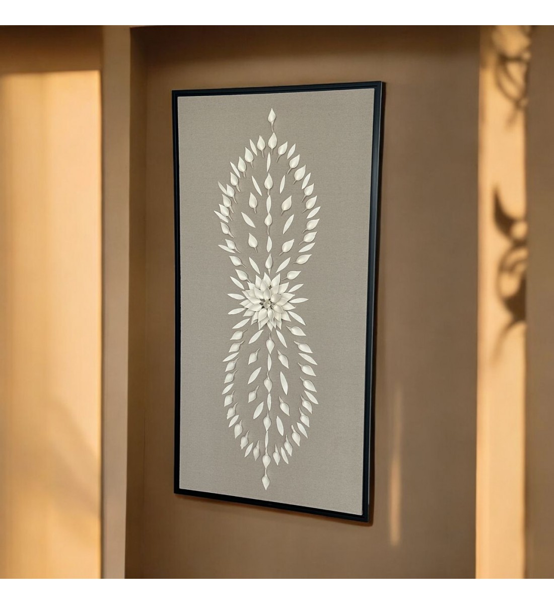 لوحة فنية -هندسية جبسية باطار اسود 100×180سم (المنتج تفصيل ) لوحة فنية -هندسية جبسية باطار اسود 100×180سم (المنتج تفصيل )