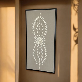 لوحة فنية -هندسية جبسية باطار اسود 100×180سم  (المنتج تفصيل )