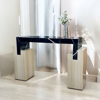 مدخل بديل رخام سطح بديل الرخام بيج  علي اسود 140×40×90سم (منتج تفصيل ) 