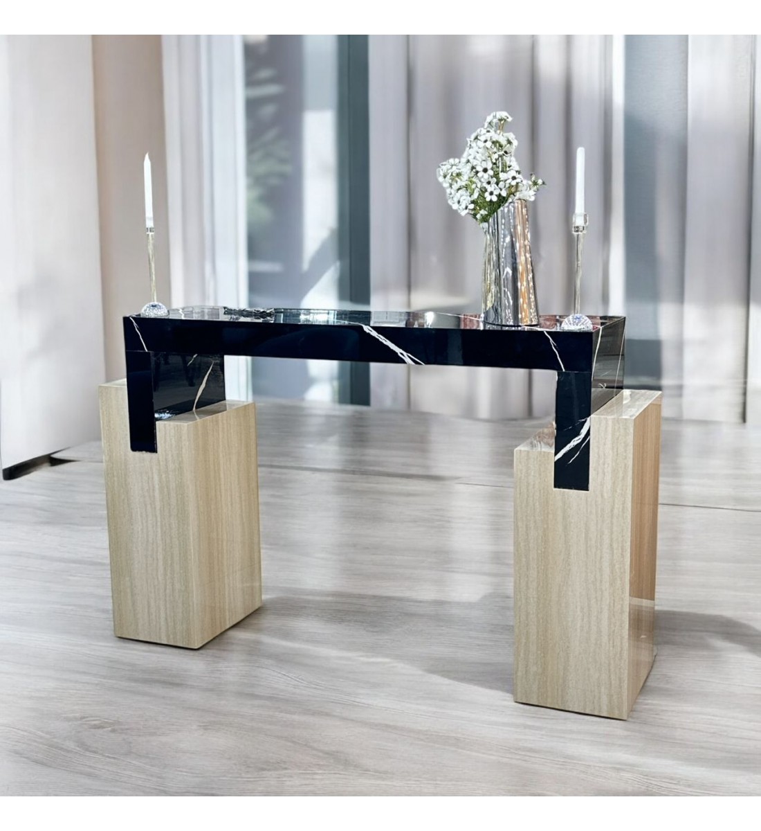 مدخل بديل رخام سطح بديل الرخام بيج علي اسود 170×40×100سم (منتج تفصيل ) مدخل بديل رخام سطح بديل الرخام بيج علي اسود 170×40×100سم (منتج تفصيل )