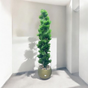 اشجار صناعية زينة ورق شوك مركن ذهبي  الطوال 160 سم 