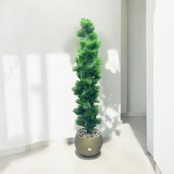 اشجار صناعية زينة ورق شوك مركن ذهبي  الطوال 160 سم 