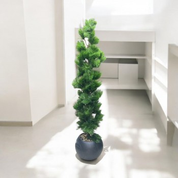 اشجار صناعية زينة ورق شوك مركن اسود الطوال 160 سم 